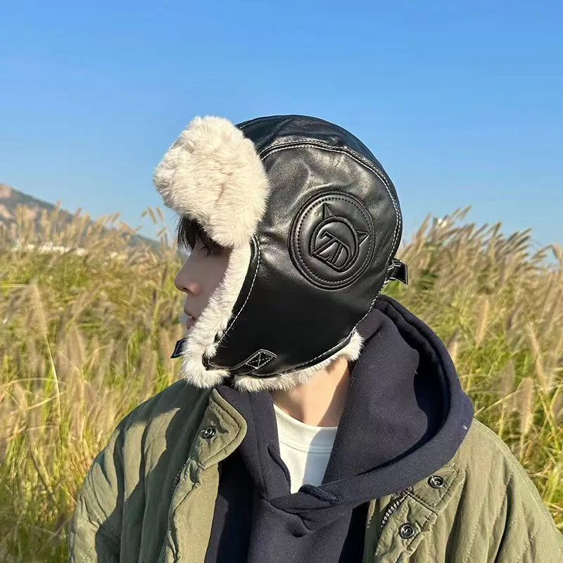 SLEEPYWALK Leather Trapper Hats Unisex-3