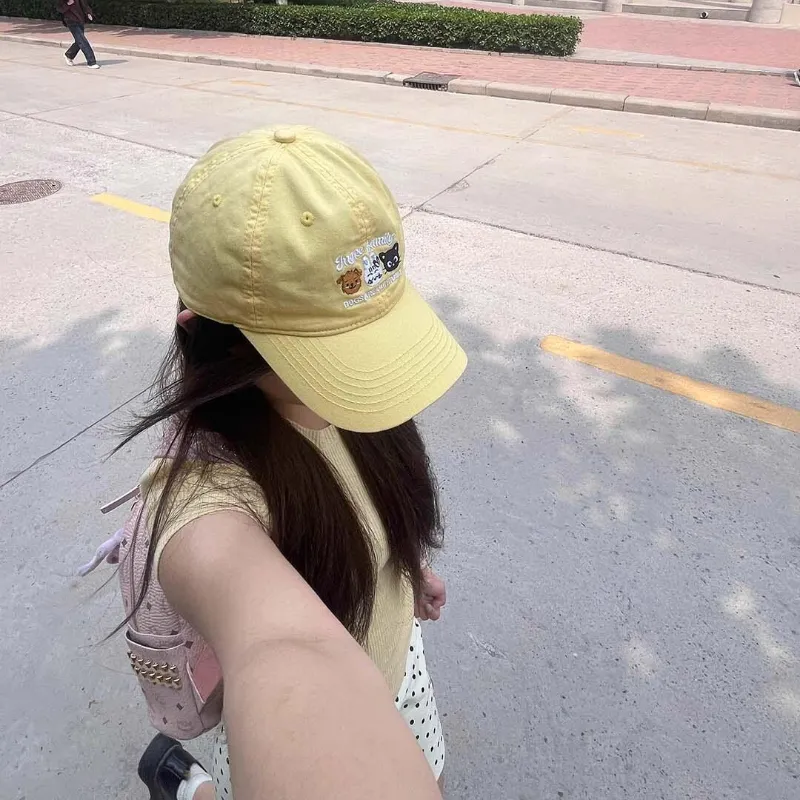 SLEEPYWALK Washed Cotton Baseball Caps Women's-3