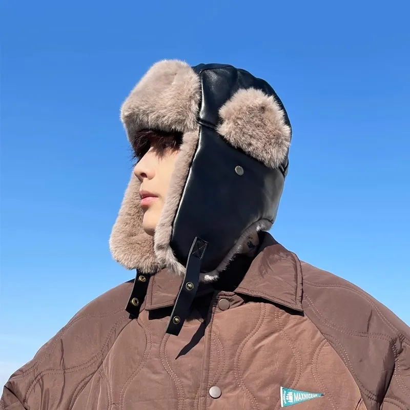SLEEPYWALK Leather Trapper Hats Unisex-1