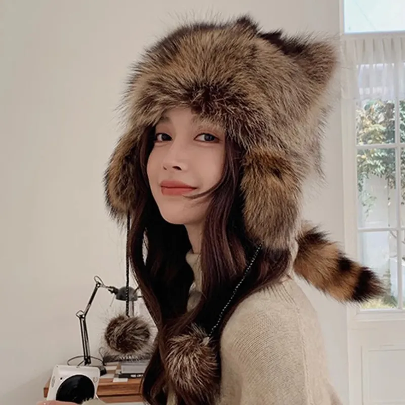 SLEEPYWALK Polyester Trapper Hats Women's-1