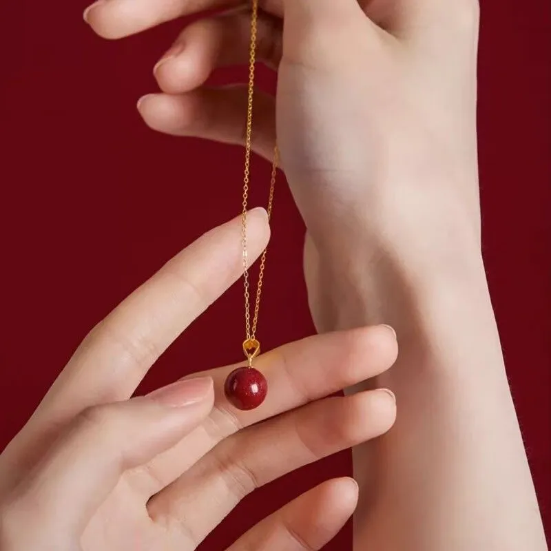 Jade Linmen Cinnabar Jade Necklaces Women's-2