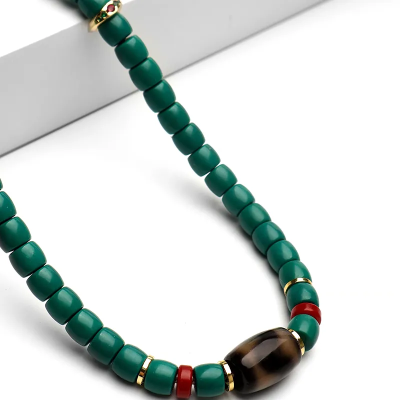 Jade Linmen Colored Glaze Jade Beaded Bracelet Unisex-4
