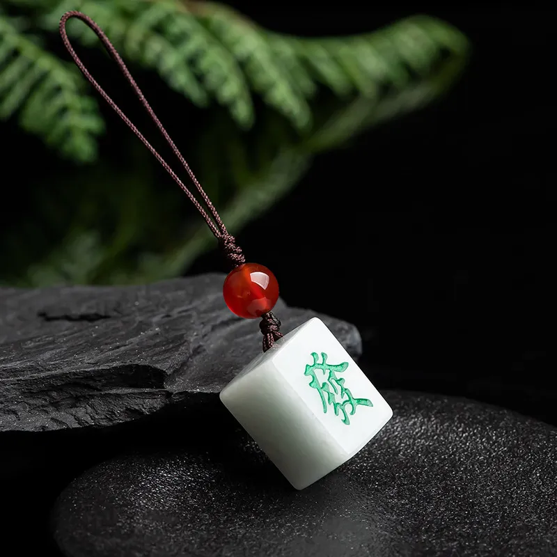 Jade Linmen Bean Type Jadeite Pendants Unisex-4