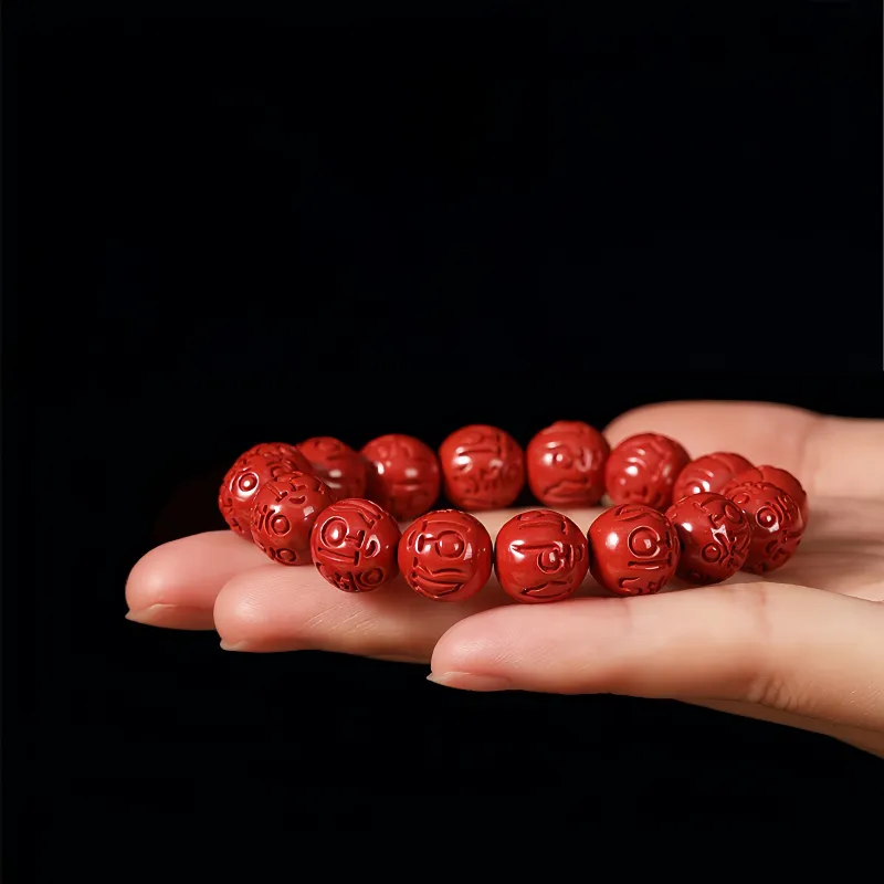Jade Linmen Reconstructed Cinnabar Jade Bracelets Unisex-1