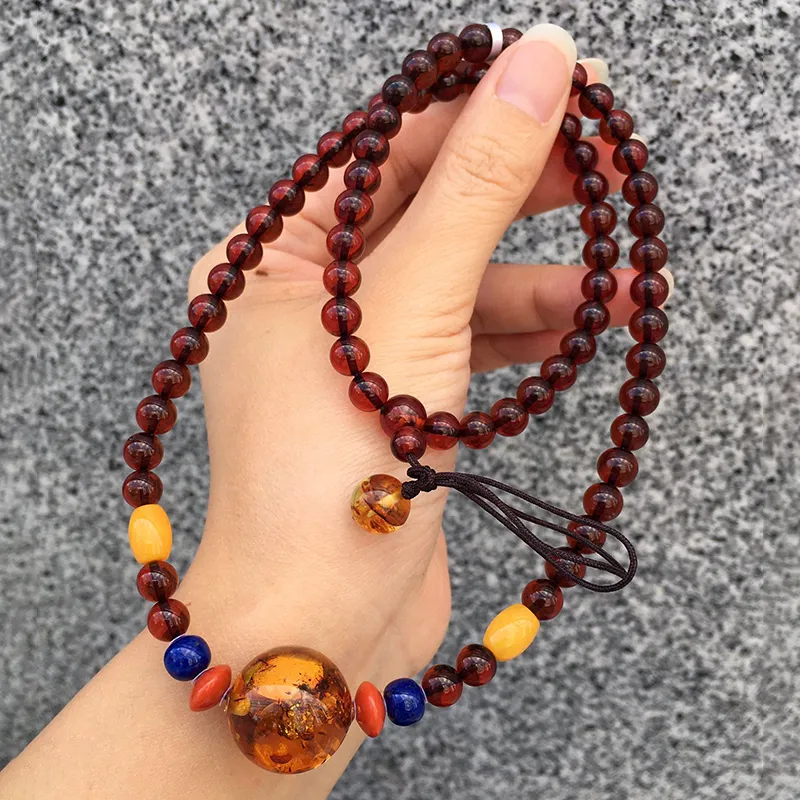 Jade Linmen Amber/Beeswax Fine Jade Necklaces Unisex-2