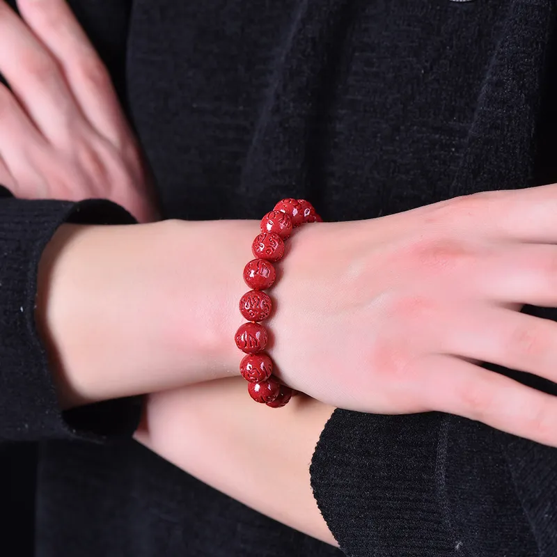 Jade Linmen Reconstructed Cinnabar Jade Bracelets Unisex-2