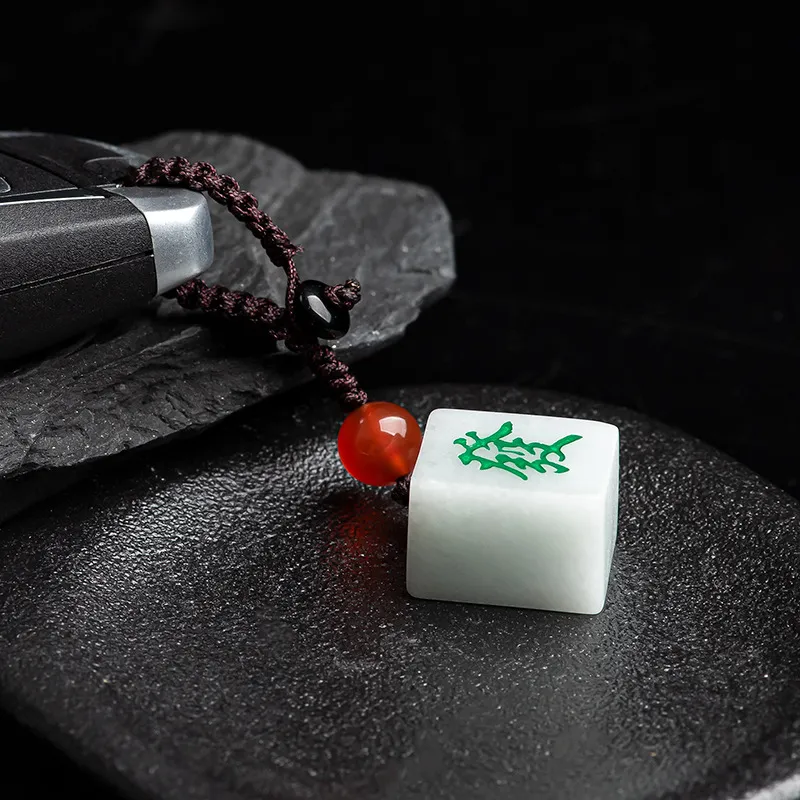 Jade Linmen Bean Type Jadeite Pendants Unisex-3