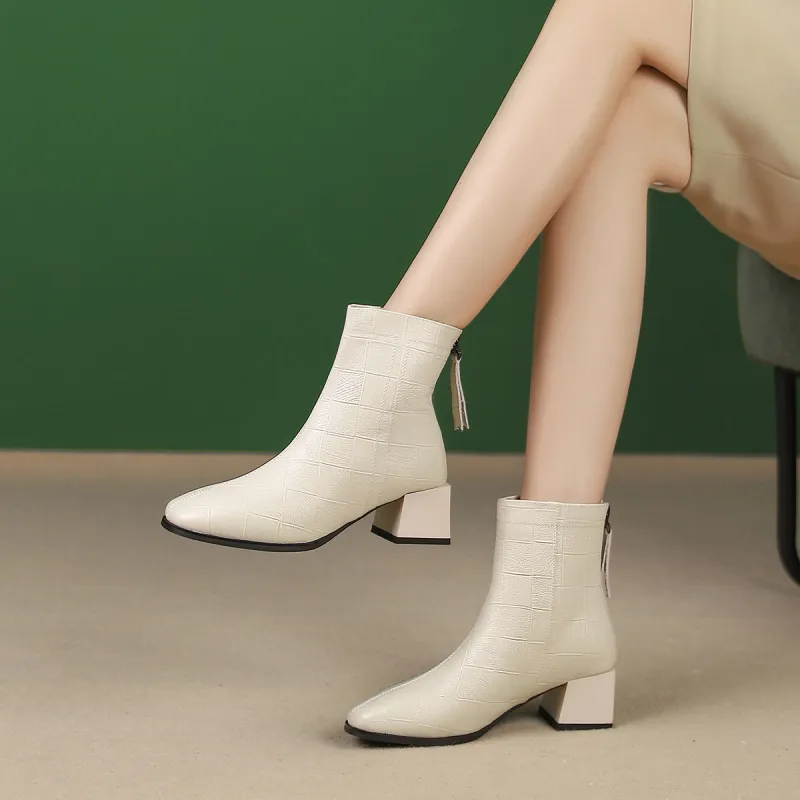 PIERCE GENTRY Ankle Boots Women's Black/Beige-12