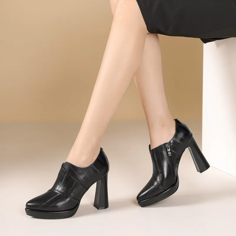 PIERCE GENTRY Chunky Heel High Heels 10cm Women's-4