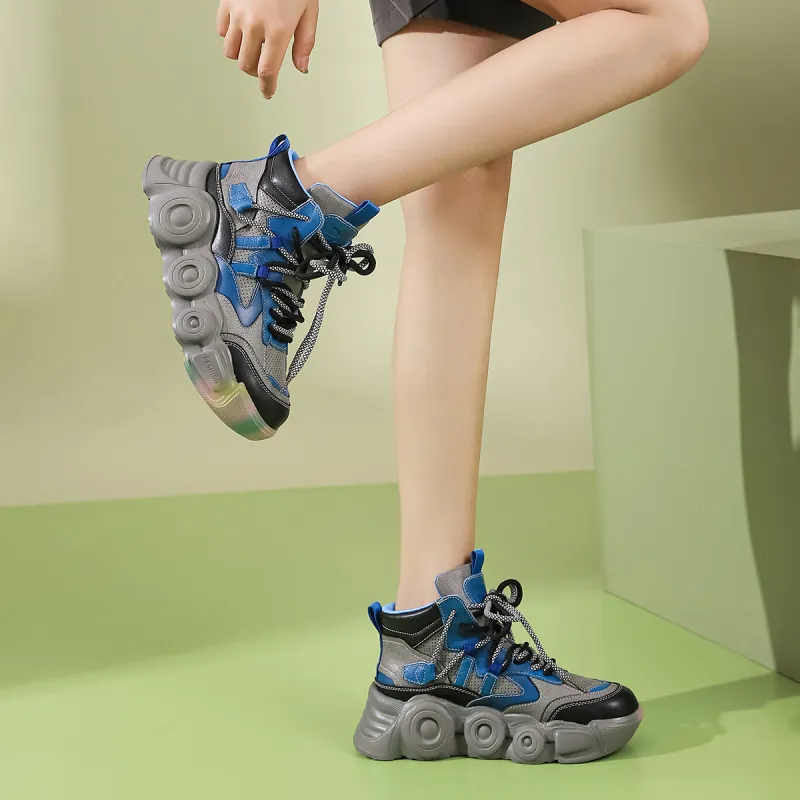 PIERCE GENTRY Slip-Resistant High-Top Chunky Sneakers 5.5cm Women's-4