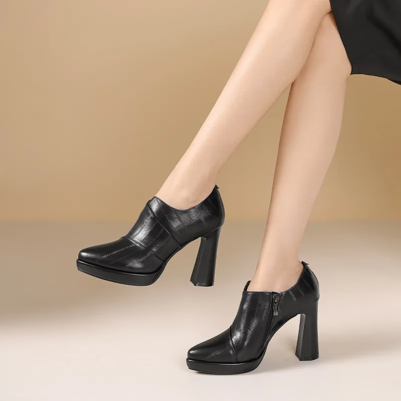PIERCE GENTRY Chunky Heel High Heels 10cm Women's-3