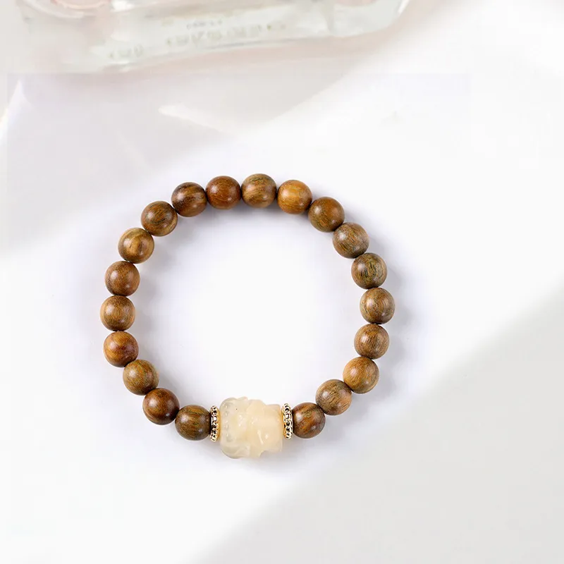 Yuxin Green Sandalwood Bracelets Unisex-1