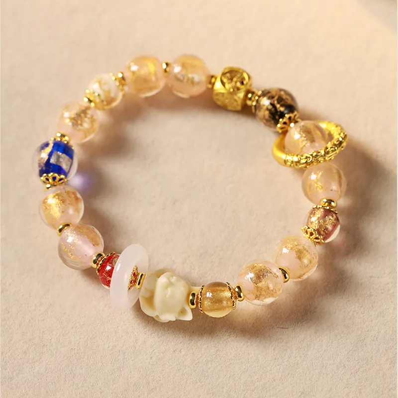 Yuxin Colored Glaze Jade Bracelets Unisex-2