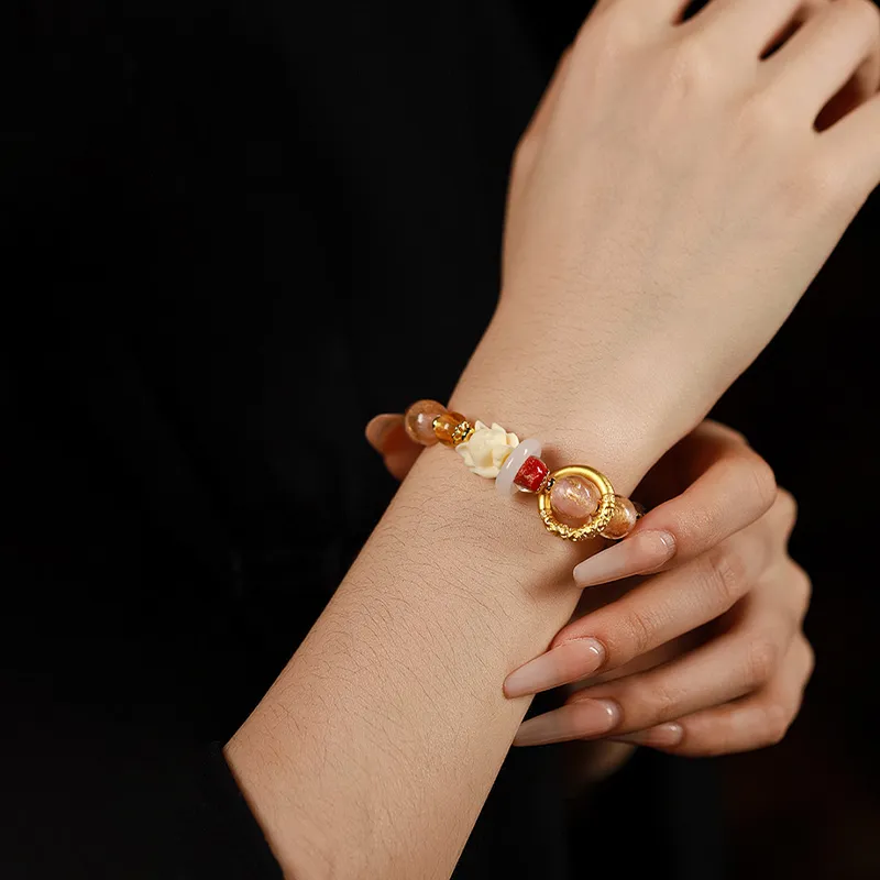 Yuxin Colored Glaze Jade Bracelets Unisex-4