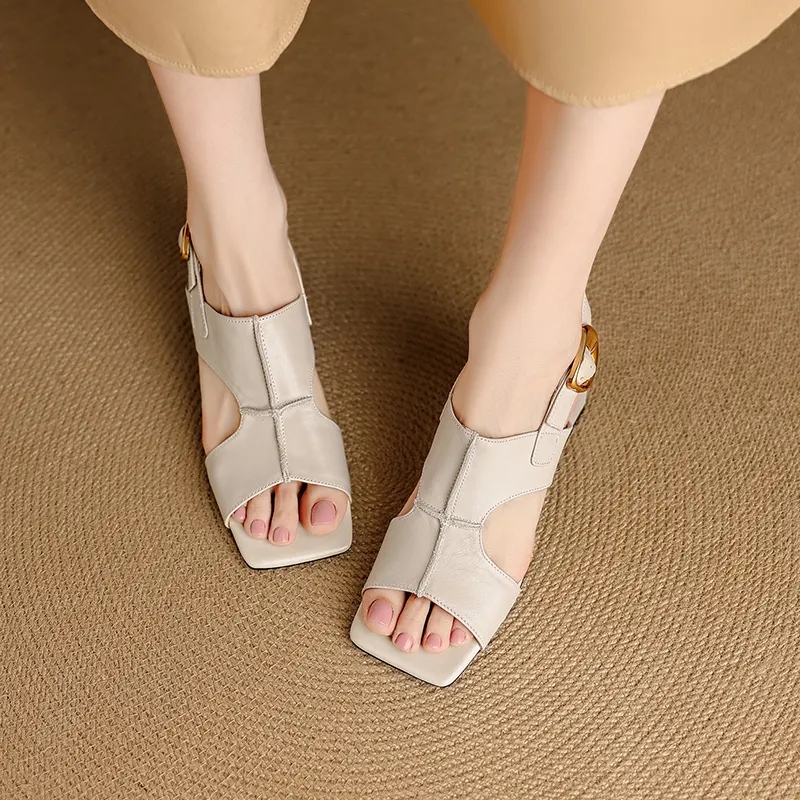 YIKEFEI One Strap Sandals Women's-9