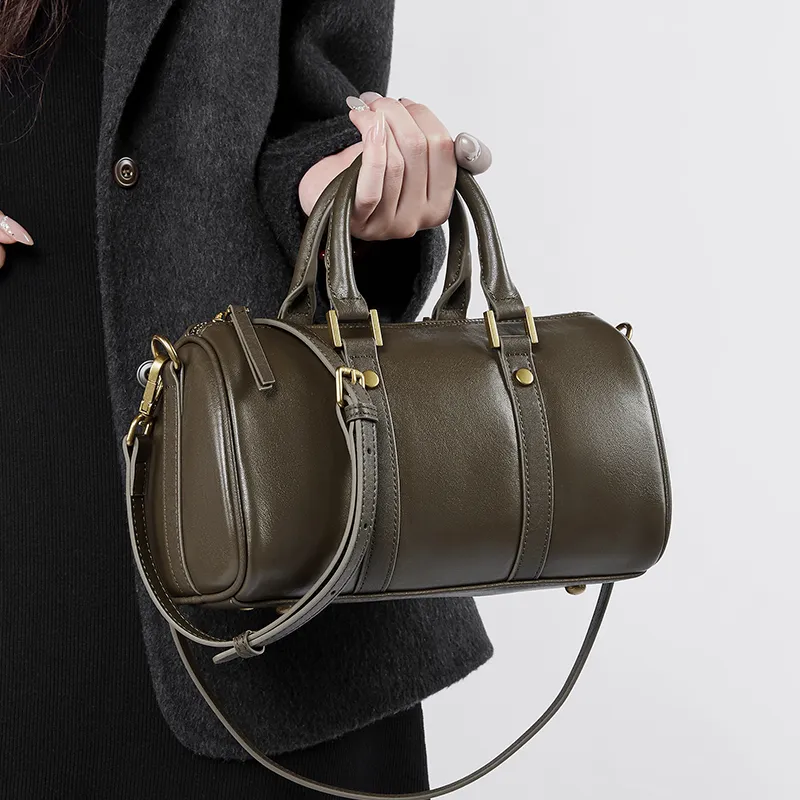 DULOREN Cow Leather Shoulder Bag Crossbody Bag Regular Women's Brown/Black/Green-11