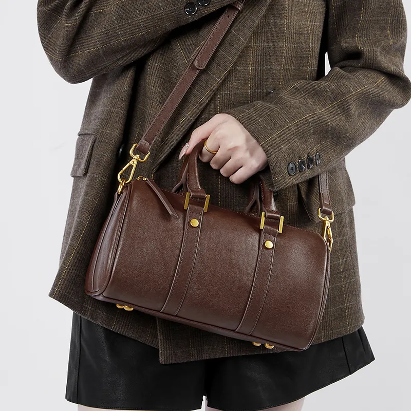 DULOREN Cow Leather Shoulder Bag Crossbody Bag Regular Women's Brown/Black/Green-8