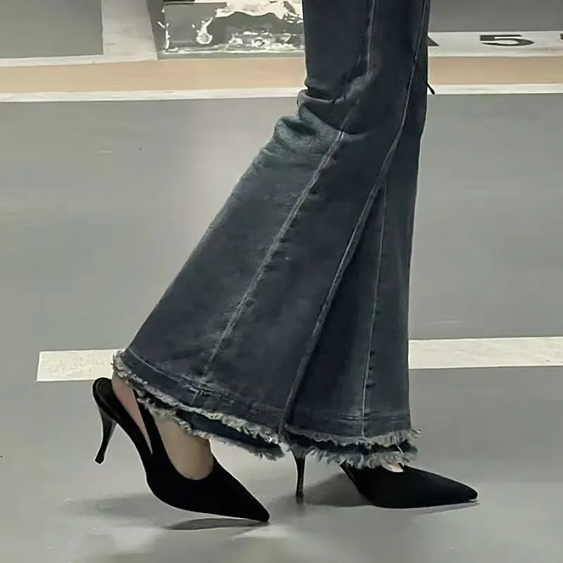 CHILI Slim Heel High Heels Women's Black-2