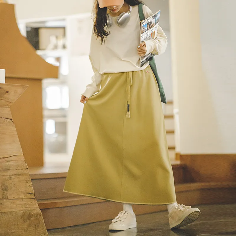 MADEN Long Skirt Women's Yellow-2