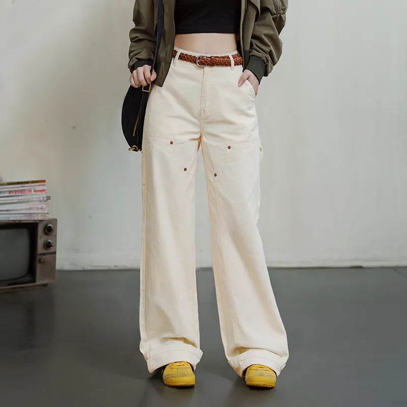 MADEN Cargo Pants Women's White Shell Color-3