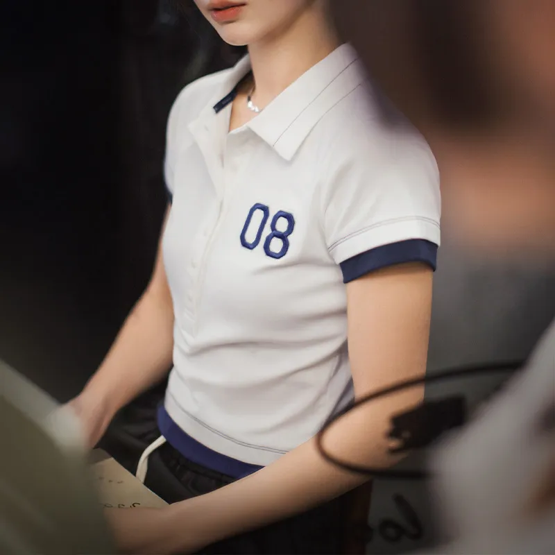 MADEN Polo Shirts Women's Ivory White-4