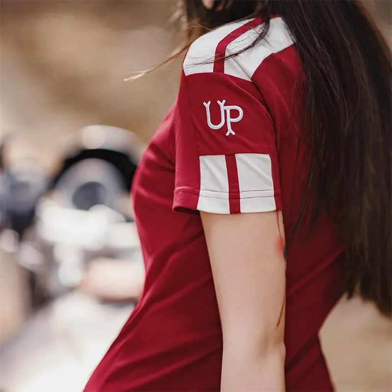 MADEN T Shirts Women's Deep Red-4