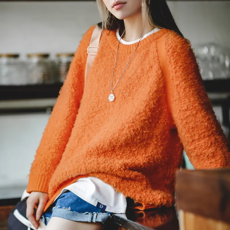MADEN Knitwear Women's Orange Red-1
