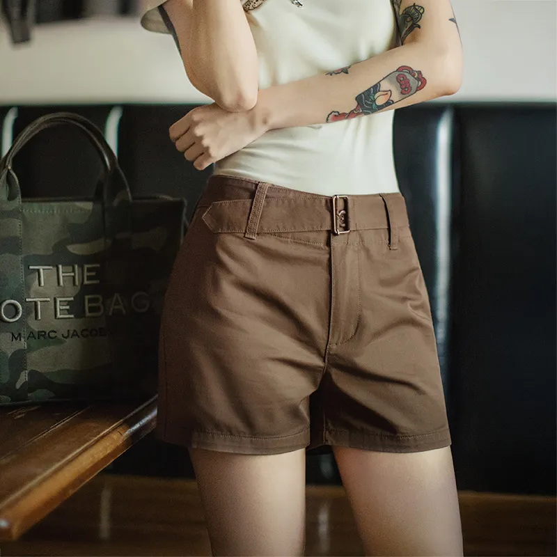 MADEN Cargo Shorts Women's Dark Khaki-6
