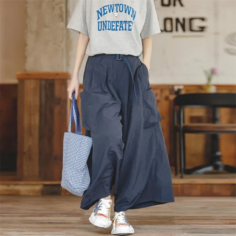 MADEN Casual Pants Women's Navy Blue-3