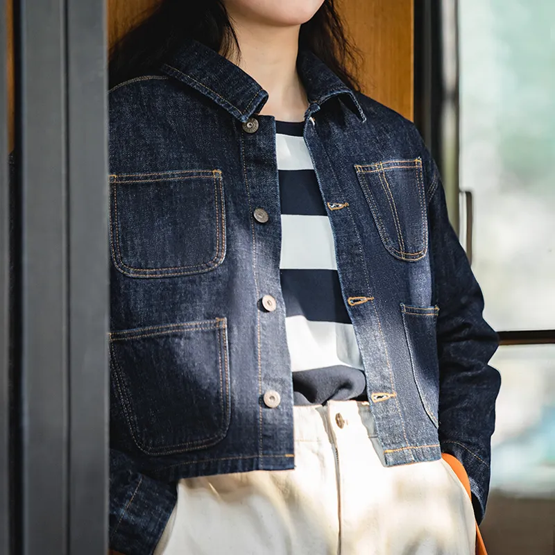 MADEN Denim Jacket Women's Dark Blue-2