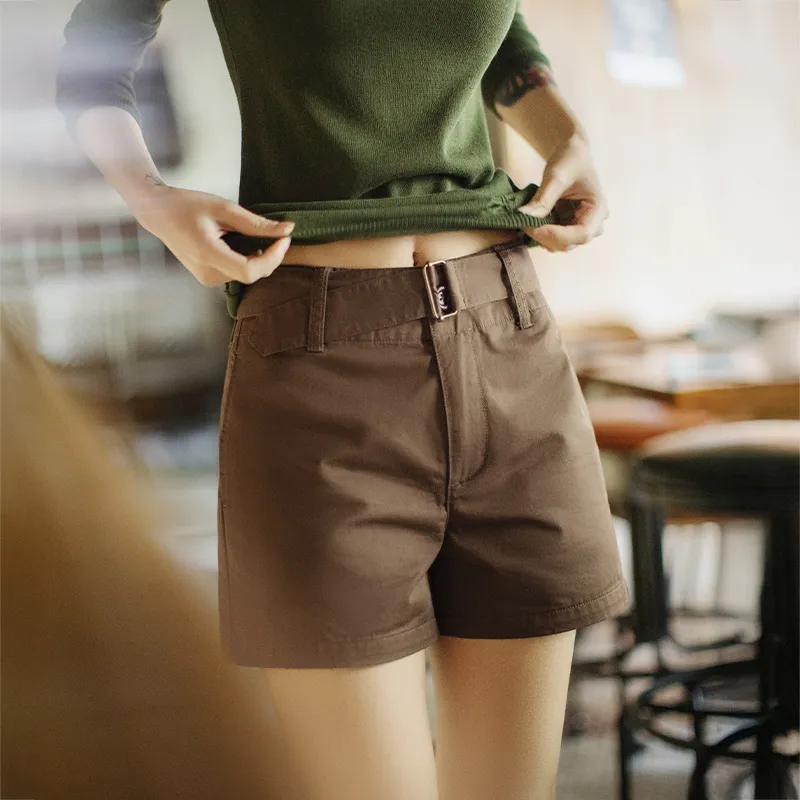MADEN Cargo Shorts Women's Dark Khaki-5