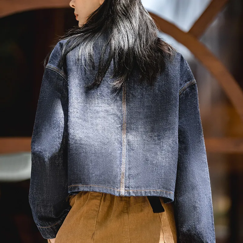 MADEN Denim Jacket Women's Dark Blue-3