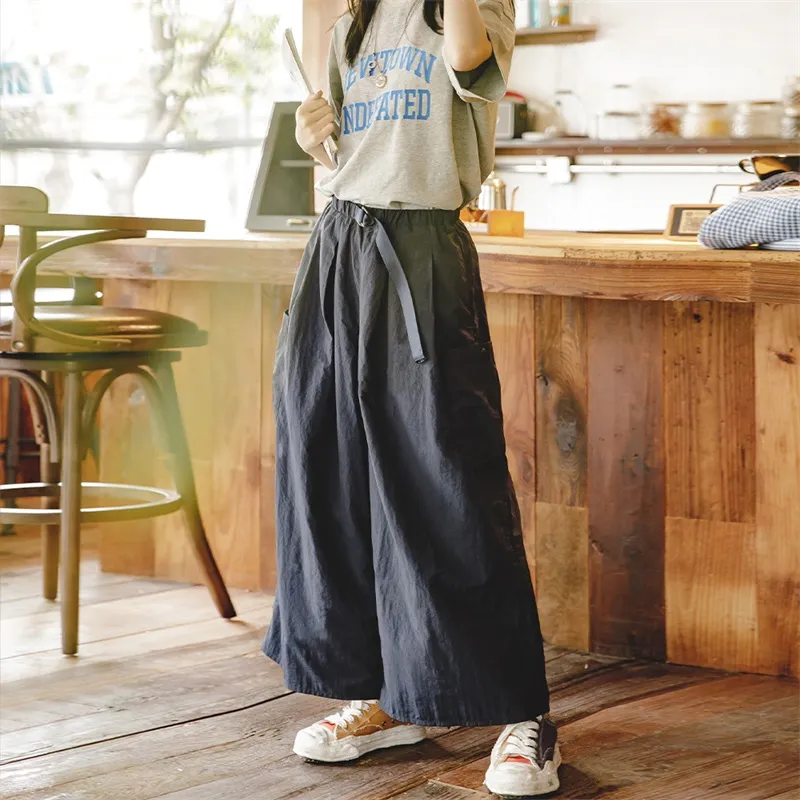 MADEN Casual Pants Women's Navy Blue-2