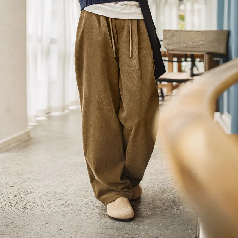 MADEN Casual Pants Women's Khaki-3