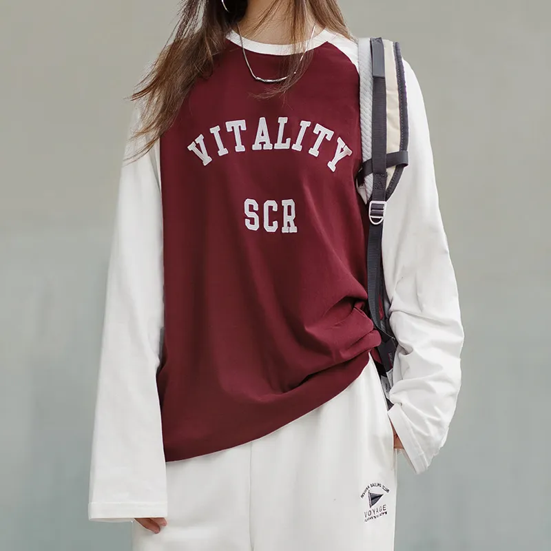 MADEN T Shirts Women's Burgundy-2
