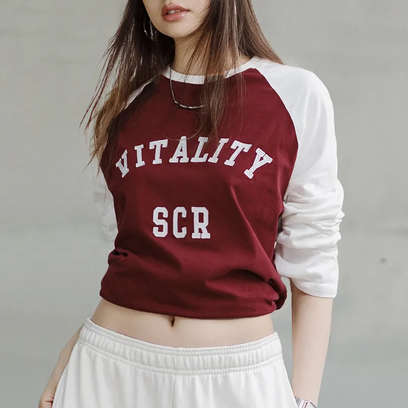 MADEN T Shirts Women's Burgundy-4
