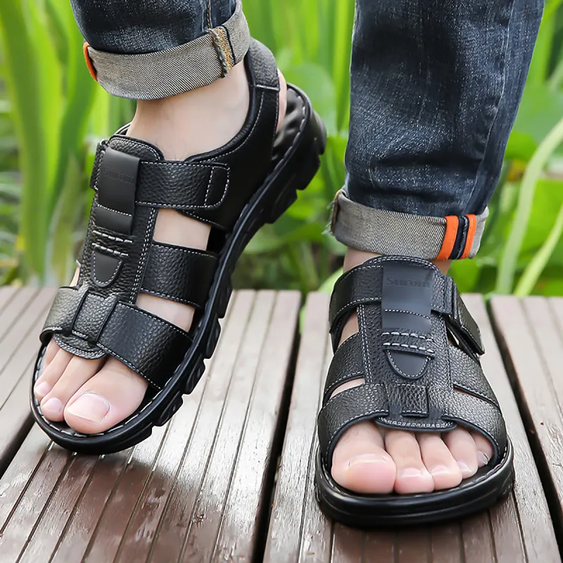 Sonno Beach Sandals Men Brown, Black-9