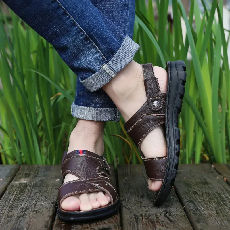 Sonno Beach Sandals Men Brown/Black-5