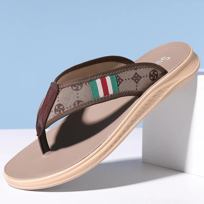 Sonno Slip Resistant Abrasion Resistant Quiet Flip Flops Men's Khaki-1