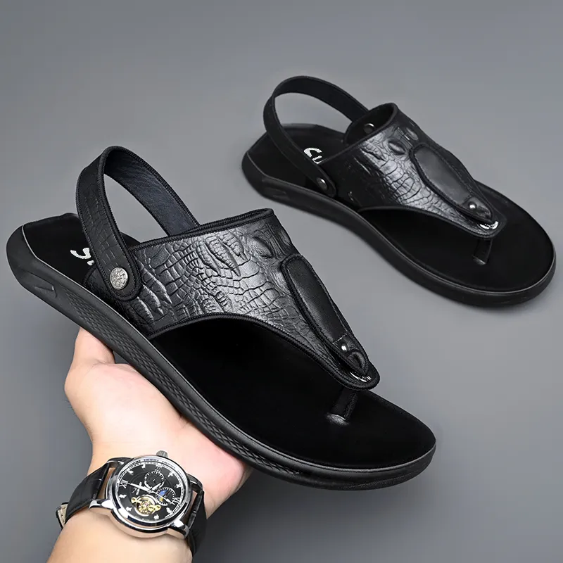 Sonno Slip Resistant Abrasion Resistant Flip Flops Men's Black-2