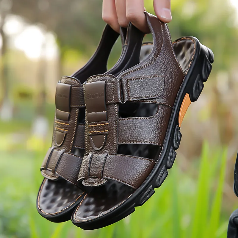 Sonno Beach Sandals Men Brown, Black-6
