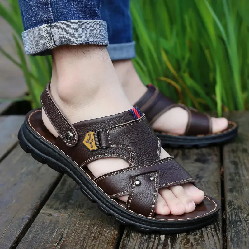 Sonno Beach Sandals Men Brown/Black-3