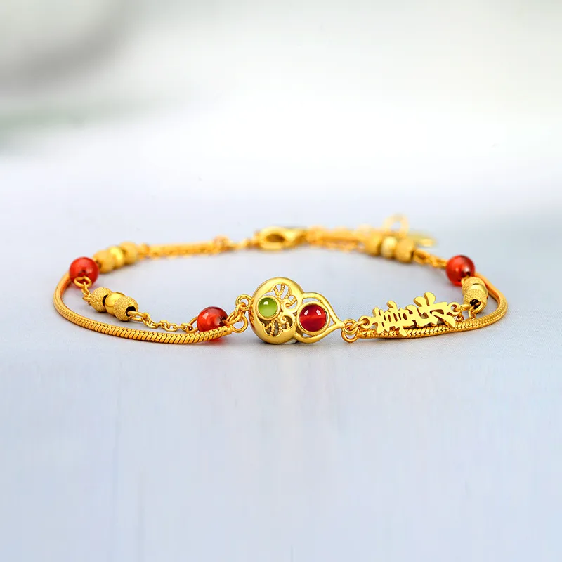 Suddenly Lucky Chalcedony Garnet S925 Silver Bracelets Women's-4