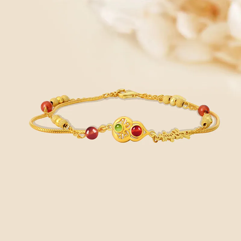 Suddenly Lucky Chalcedony Garnet S925 Silver Bracelets Women's-2