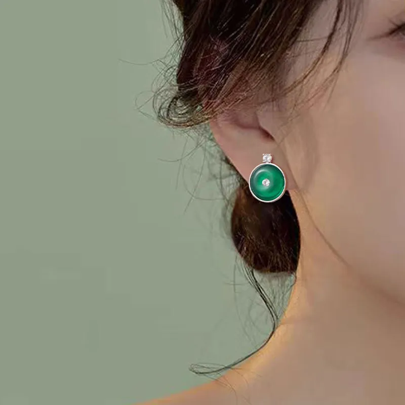 Suddenly Lucky Chalcedony Stud Earrings Women's-2