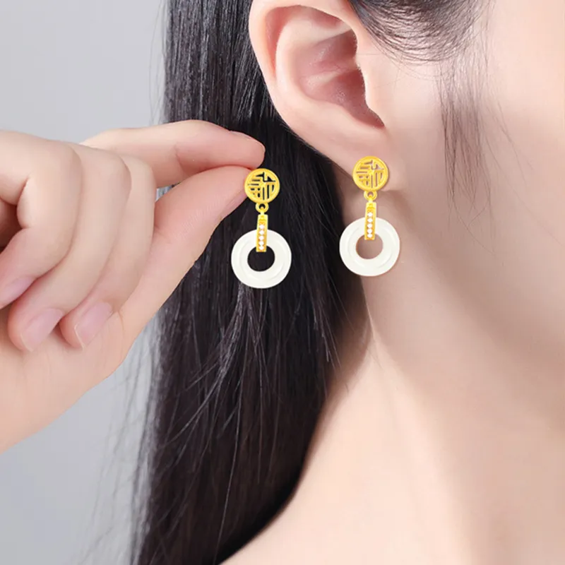 Suddenly Lucky Chalcedony Earrings Women's-6