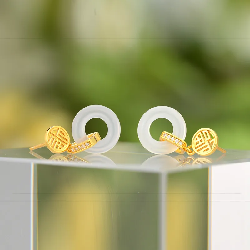 Suddenly Lucky Chalcedony Earrings Women's-4