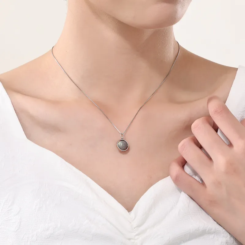 Suddenly Lucky Moonstone Jade Necklaces Women's-3