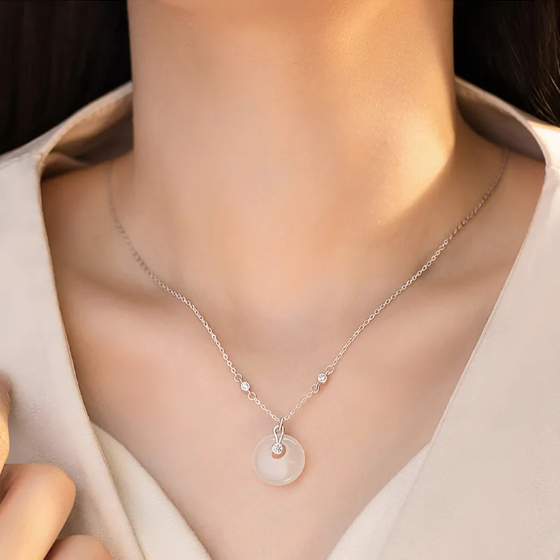 Suddenly Lucky Chalcedony Jade Necklaces Women's-1