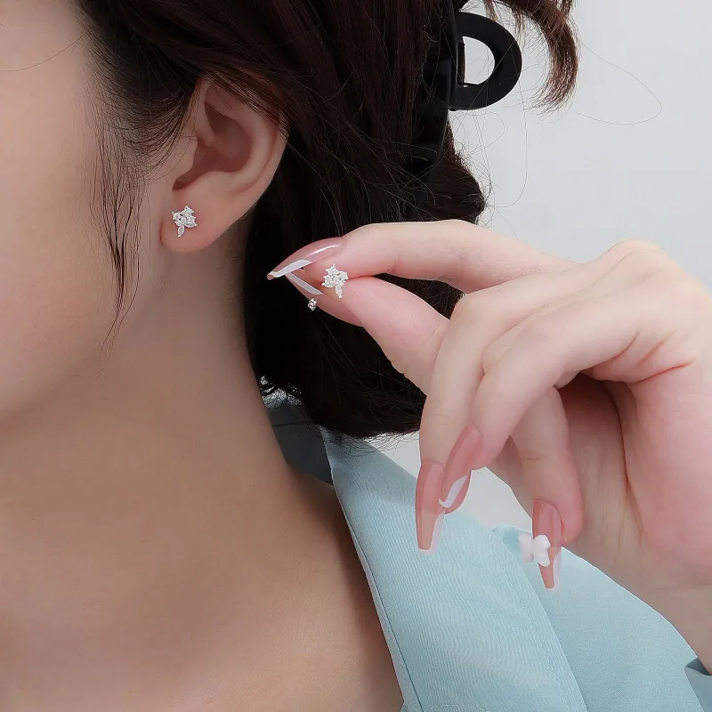 Suddenly Lucky 999 Fine Silver Stud Earrings Women's-1